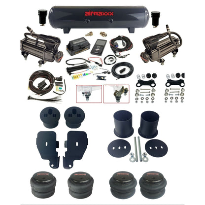 air lift 3p 27685 dual X-series compressors steel tank 2600 bags & airmaxxx brackets air ride kit for 1965-70 chevy impala KIMP65-XB2-57S-27685-WK-3P2