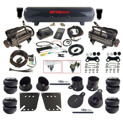 air lift 3p 27685 dual X-series compressors steel tank airlift bags & airmaxxx brackets air ride kit for 1958-64 chevy impala KIMP58-XB2-57S-27685-WK-3P2.D25