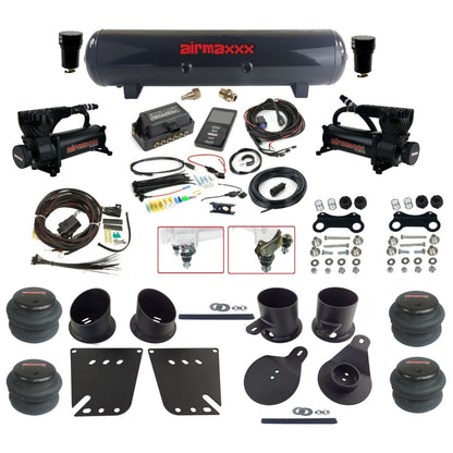 air lift 3p 27685 dual black 580 compressors steel tank 2600 bags & airmaxxx brackets air ride kit for 1958-64 chevy impala KIMP58-580B2-57S-27685-WK-3P2