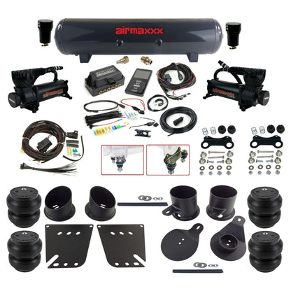 air lift 3p 27685 dual black 580 compressors steel tank slam bags & airmaxxx brackets air ride kit for 1958-64 chevy impala KIMP58-580B2-57S-27685-WK-3P2-SS7