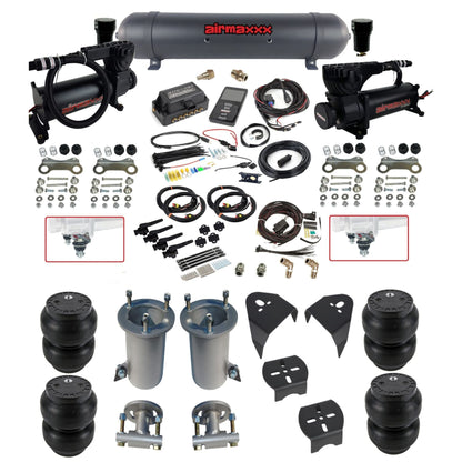 air lift 3p 27695 air ride kit with black 580 compressors black aluminum tank Slam bags & airmaxxx brackets fits 2007-18 silverado 1500 2wd KGM07-580B2-57ABK-27695-WK-3PSS7