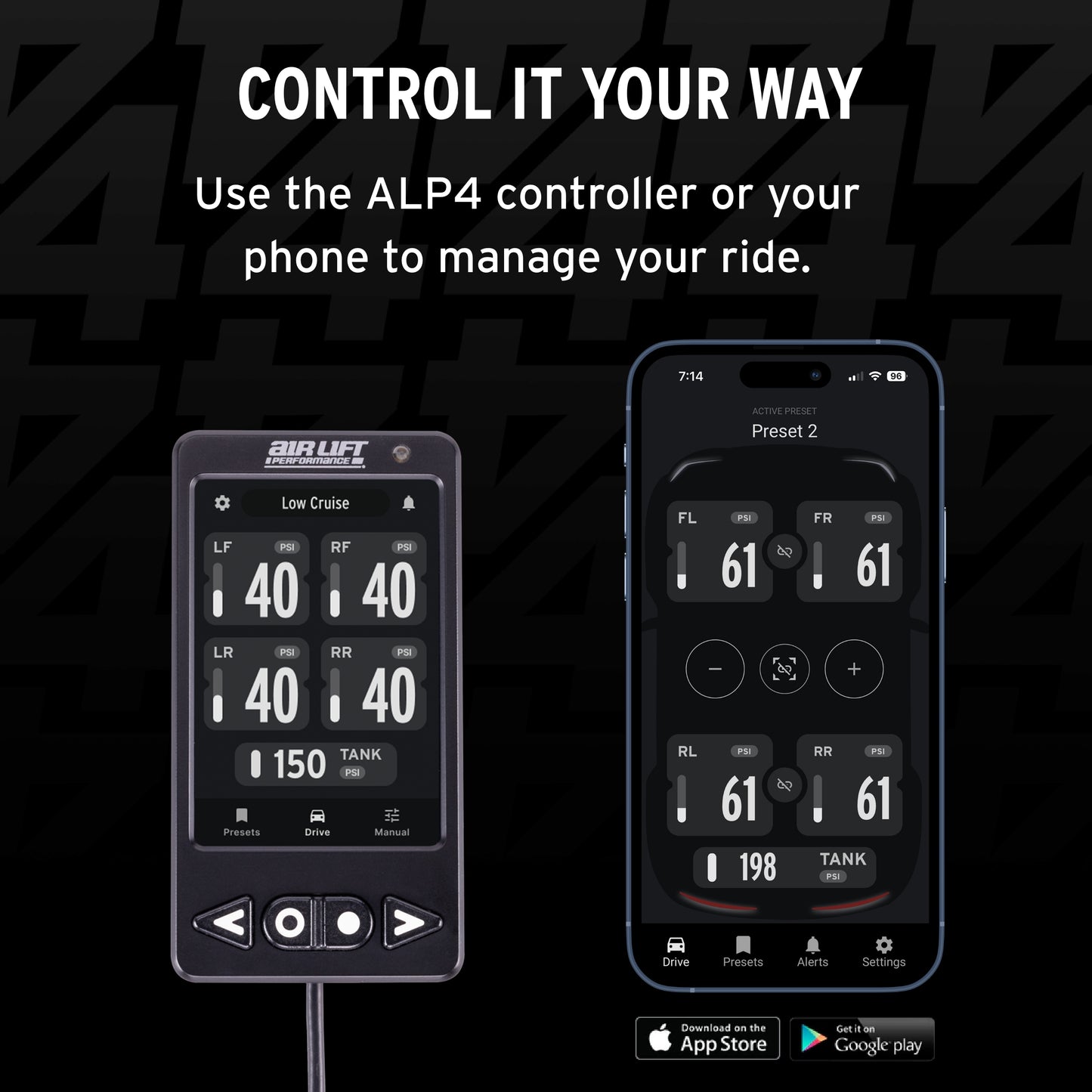 air lift ALP4 Touchscreen Display and control it your way
