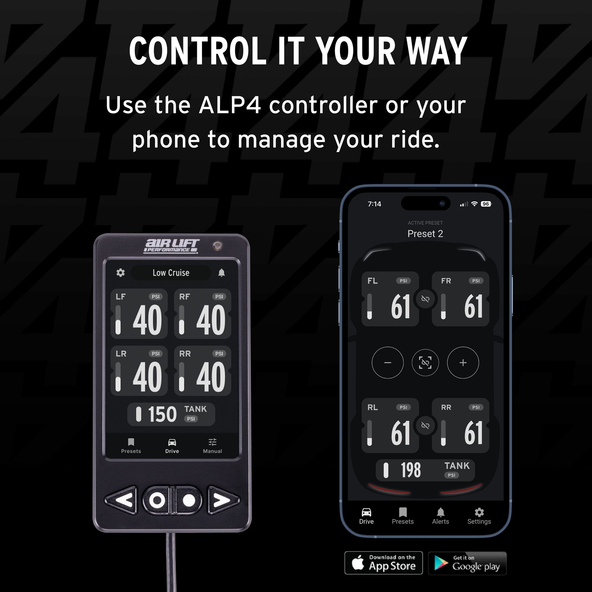 air lift ALP4 Touchscreen Display and control it your way