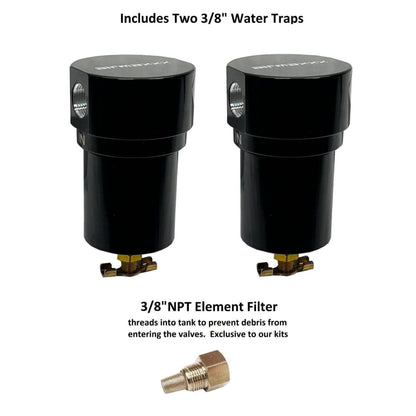 air tank water traps and npt element filters for airmaxxx air tank