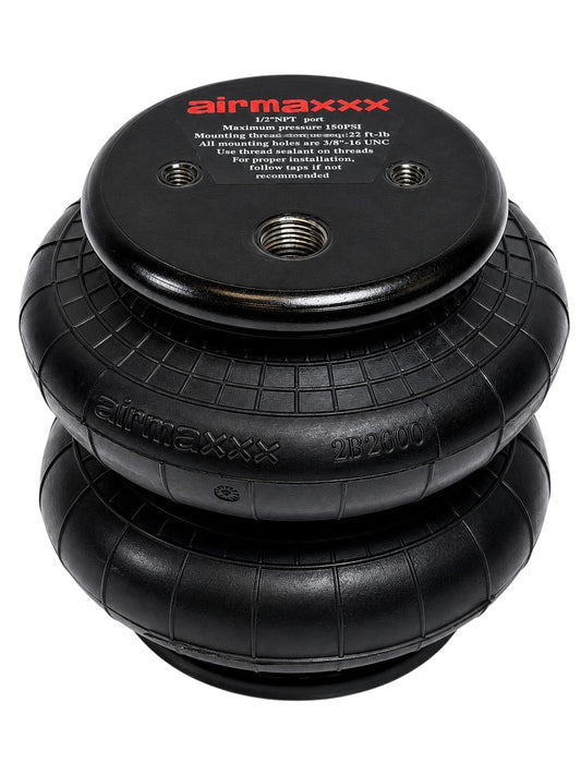 airmaxxx 2600 Air Bag Double Convoluted Suspension Spring 1/2"npt Port