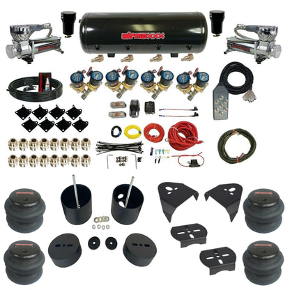 airmaxxx 1/2 fast 2600 bag 580 chrome compressors steel air tank suspension kit for 1988 1998 chevy c15 KGM88-580C2-812-89-7TBK-WK-HF
