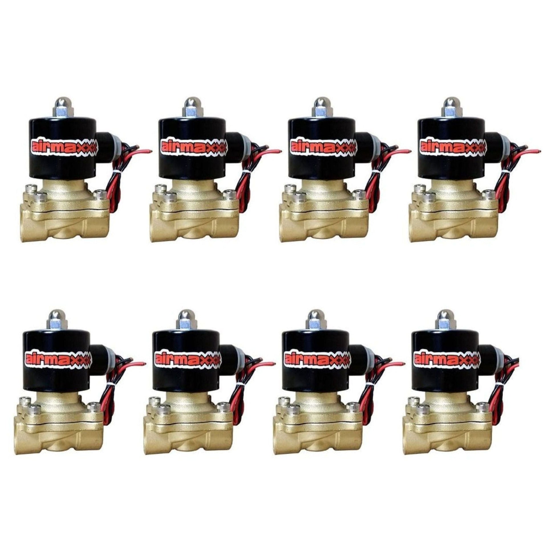 airmaxxx 1/2 inch brass air valves 8 pack for air ride suspension