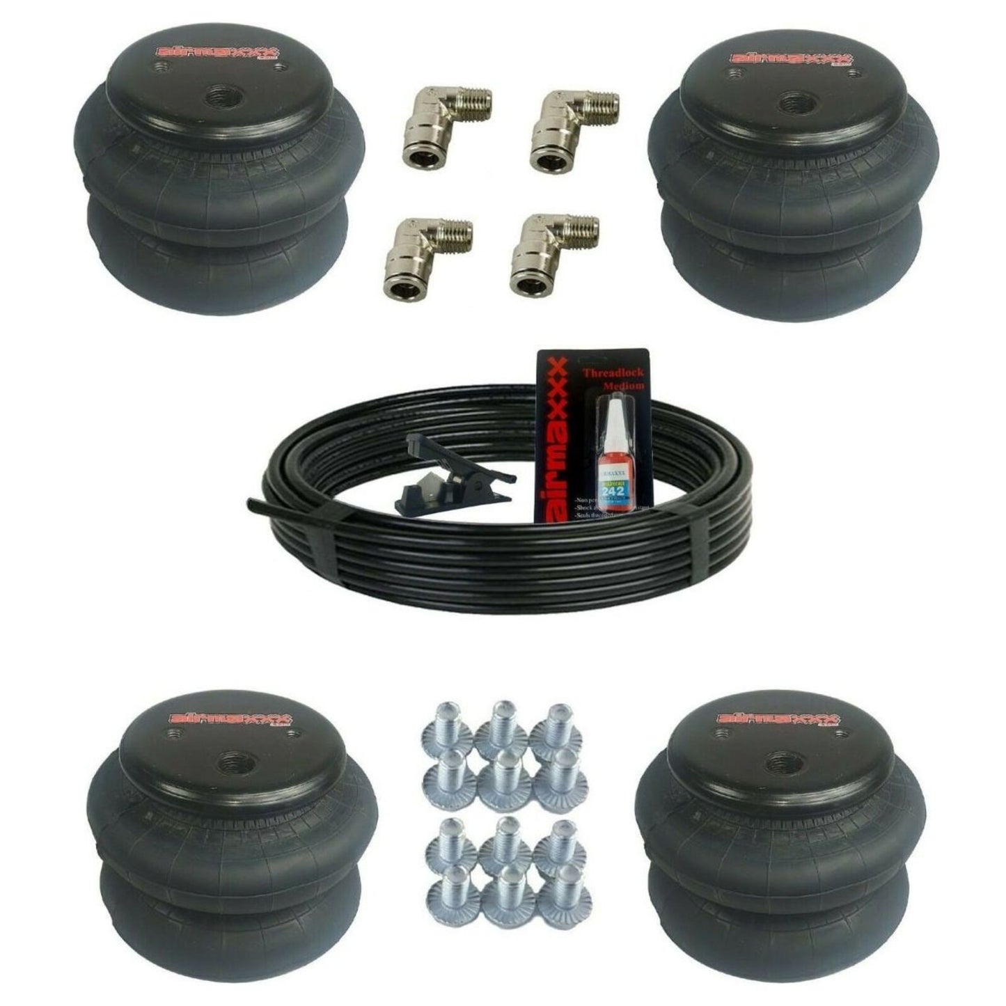 airmaxxx 2600 4 air bags with elbow fittings