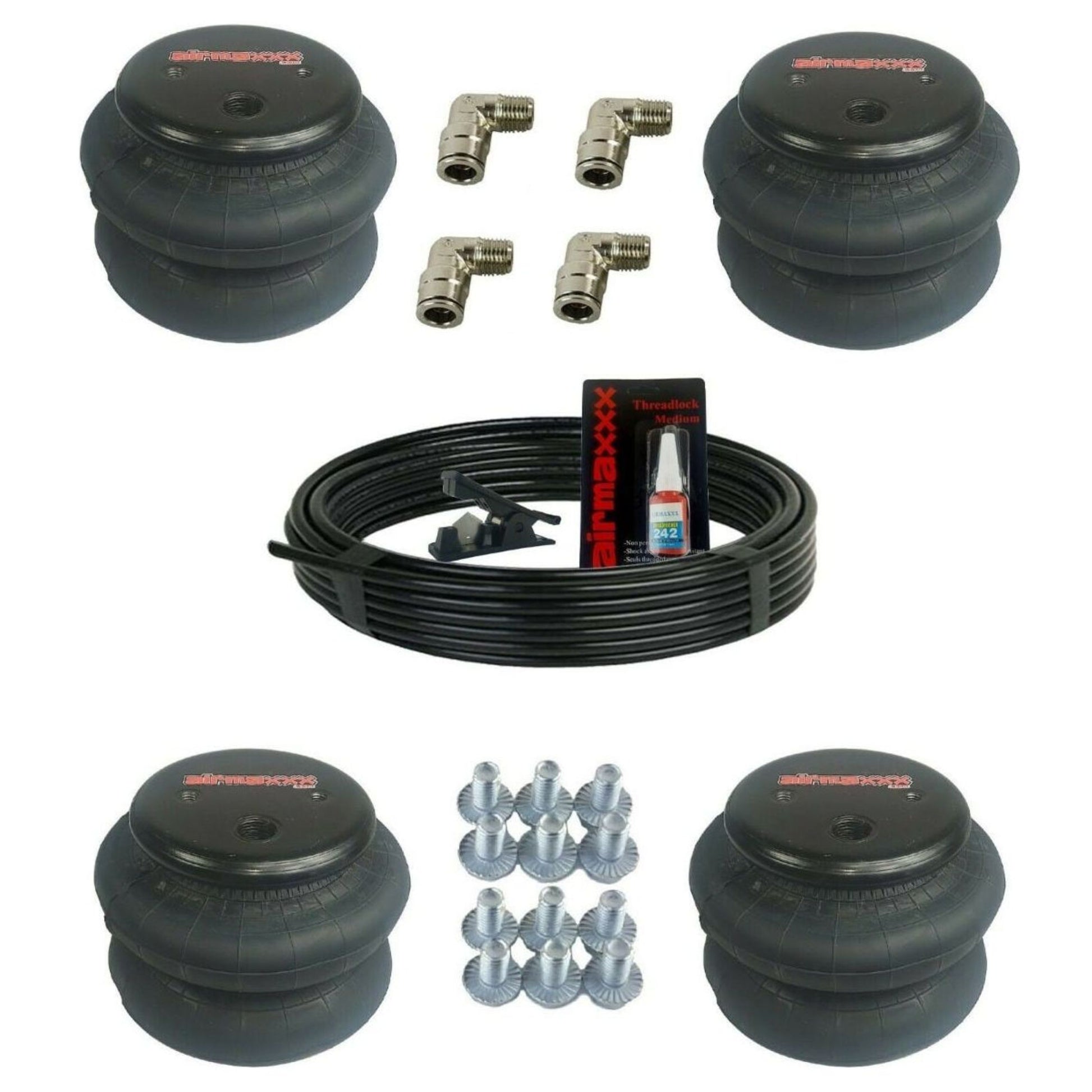 airmaxxx 2600 4 air bags with elbow fittings