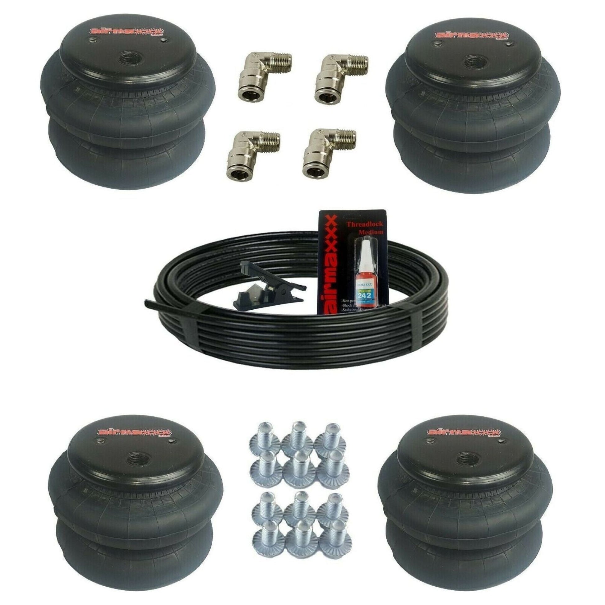 airmaxxx 2600 air ride suspension bags w/fittings & parts