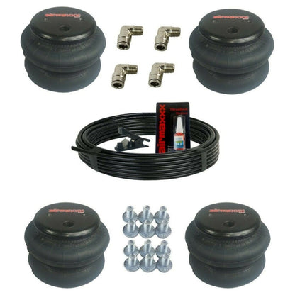 airmaxxx 2600 suspension bags replacement for Firestone 224c w/air hose & elbow fittings
