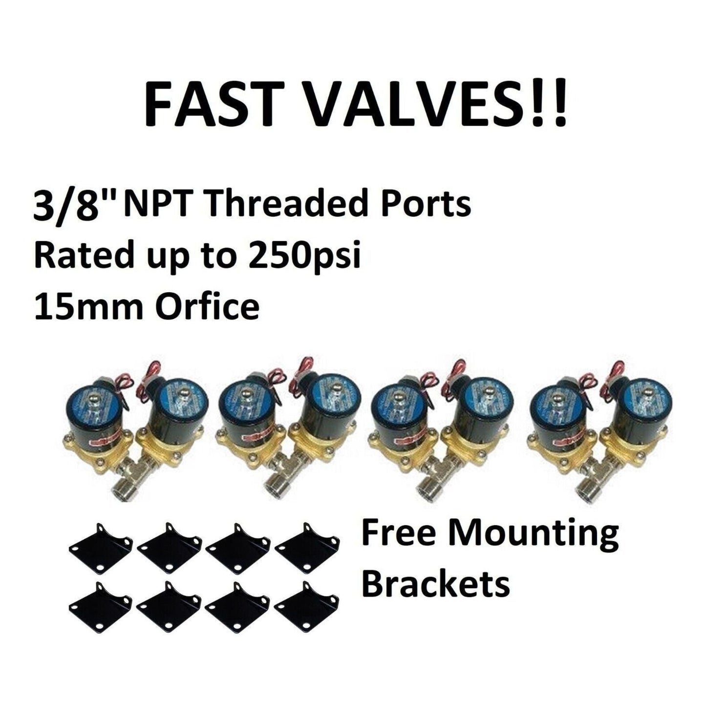 airmaxxx 3/8" Fast Flow Brass Valves with Mounts
