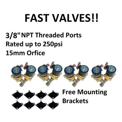 airmaxxx 3/8" Fast Flow Brass Valves with Mounts