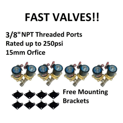 airmaxxx 3/8" Fast Flow Brass air Valves with Mounts