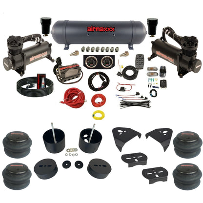 airmaxxx 480 black X4 aluminum air tank 2600 bags and brackets fits 1988-98 Silverado 1500 KGM88-480B2-57ABK-X4X7-WK-HF