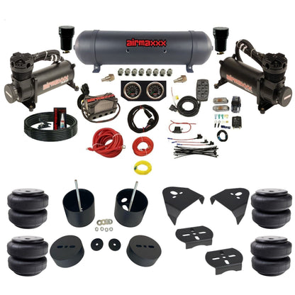 airmaxxx 480 black X4 aluminum air tank Air Lift bags and brackets fits 1988-98 Silverado 1500 KGM88-480B2-57ABK-X4X7-WK-HFD26