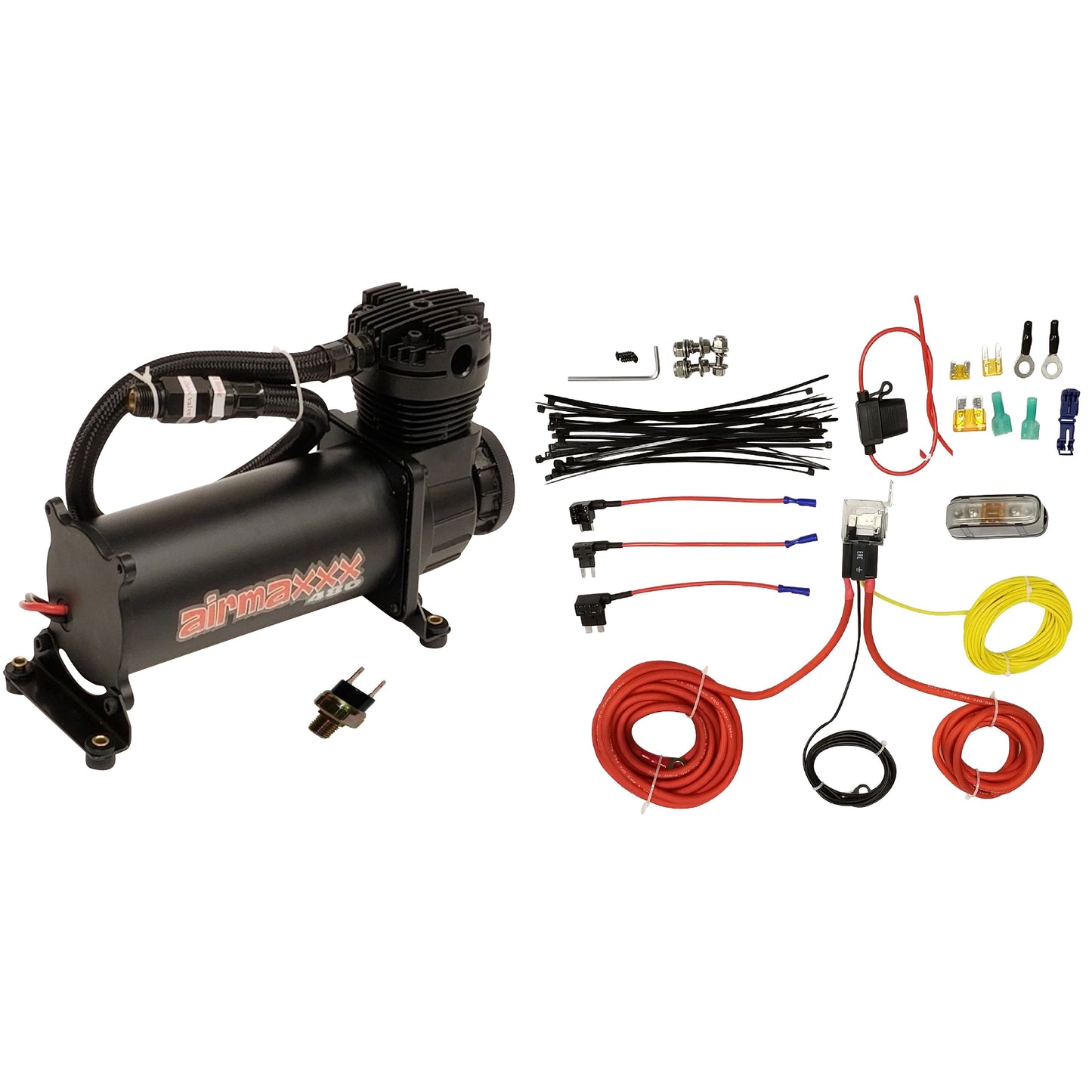 airmaxxx 480 Black Air Compressor 200 PSI for Air Ride Suspension