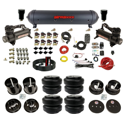 airmaxxx 480 black air compressors Air Lift bags and aluminum tank for air suspension kit Fits 1963-64 cadillac KCAD63-480B2-838-59ABK-7BK-WK-HFD25