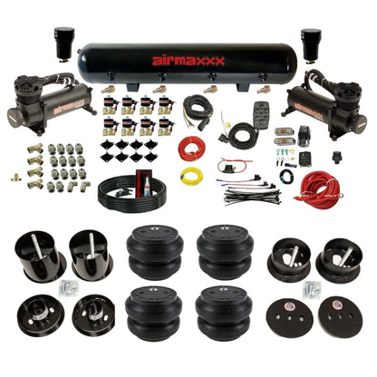 airmaxxx 480 black air compressors Slam bags and steel tank for air suspension kit Fits 1963-64 cadillac KCAD63-480B2-838-59S-7BK-WK-HFSS7