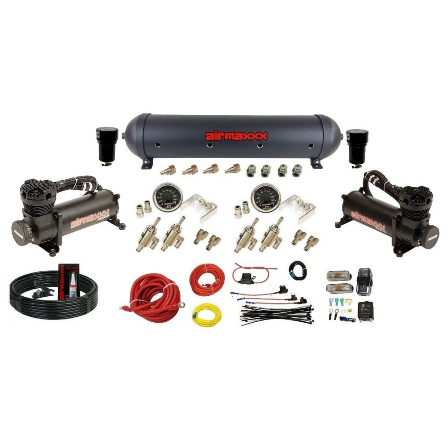 airmaxxx 480 black compressors aluminum tank with 2 switches and install kit