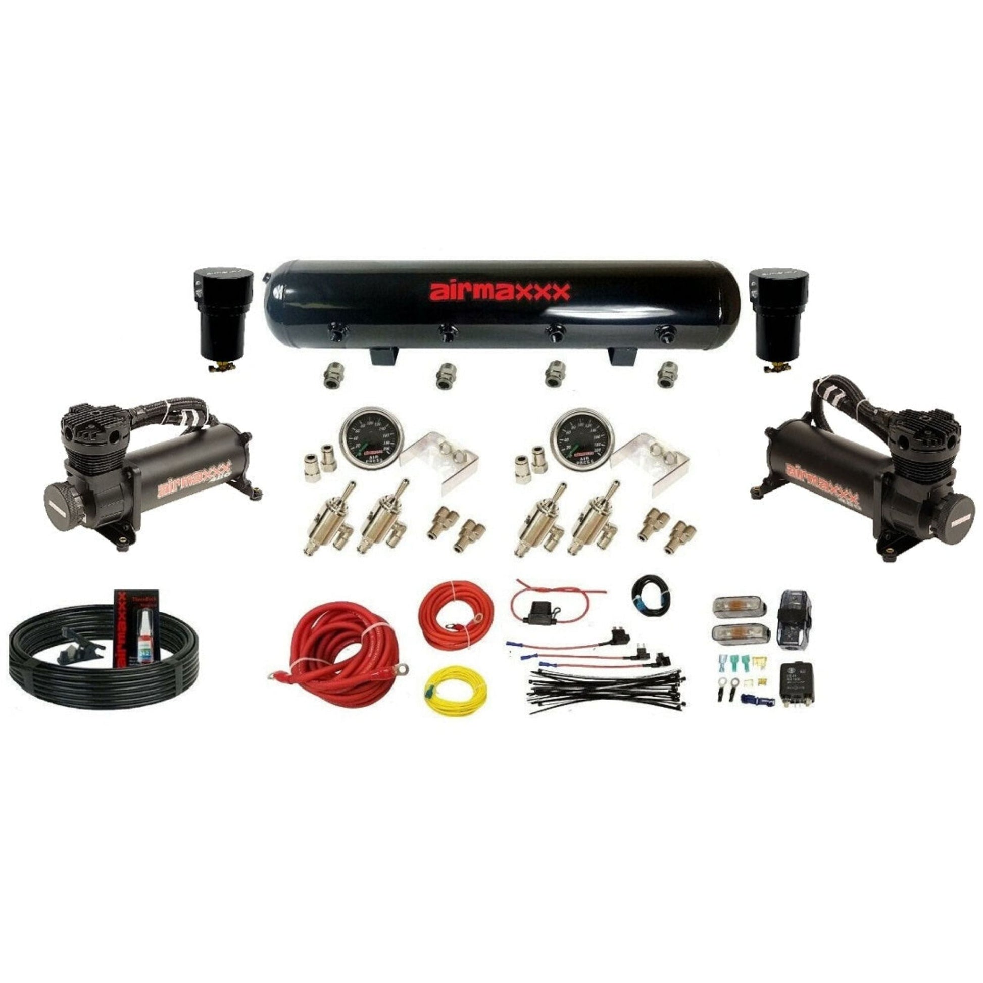 airmaxxx 480 black compressors steel tank with 2 switches and install kit