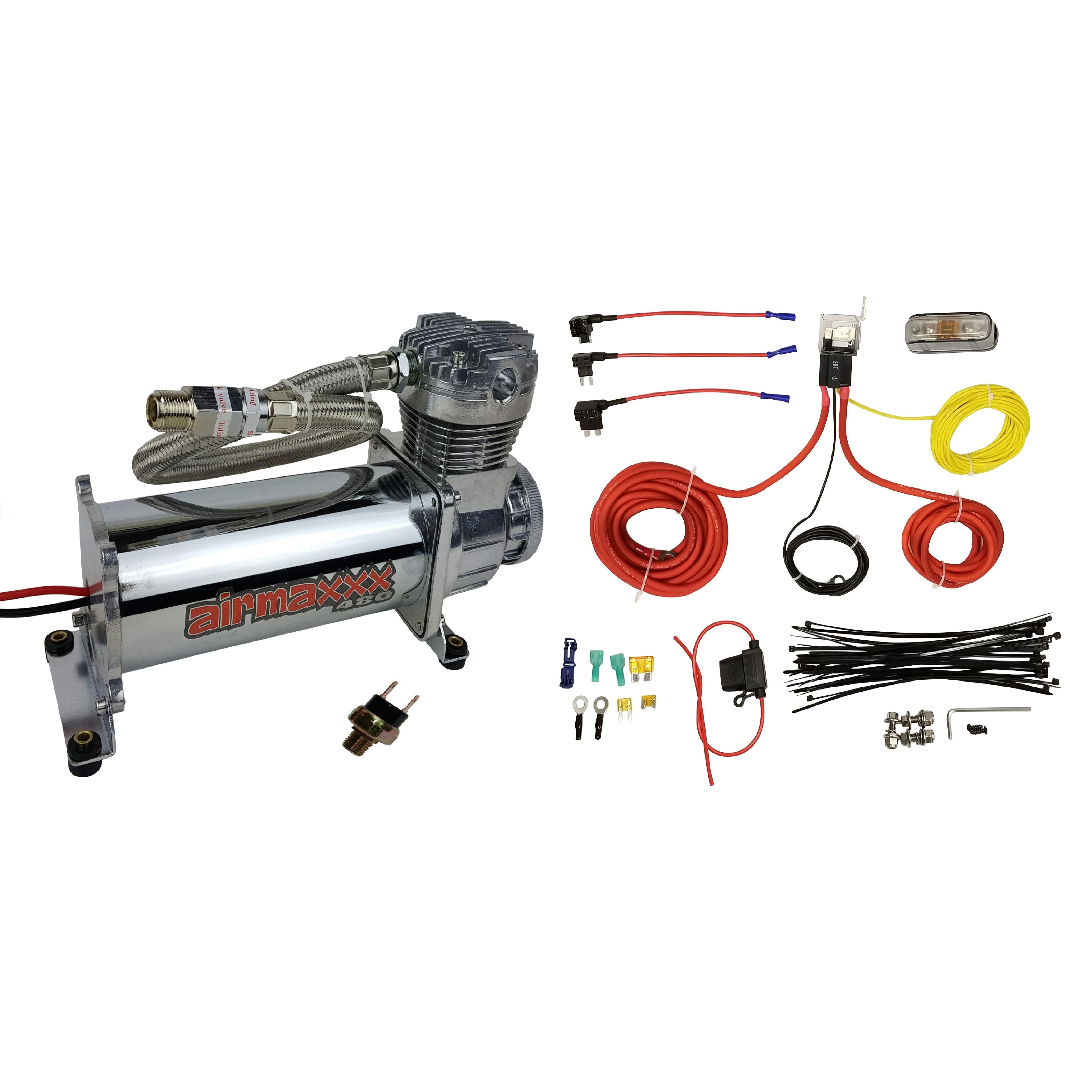 airmaxxx Chrome 480 Air Compressor 200 PSI for Air Ride Suspension