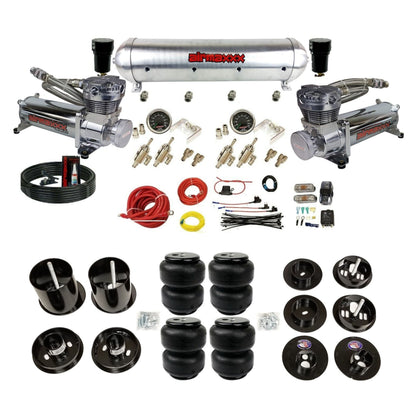airmaxxx 480 chrome air compressors aluminum tank Air Lift bags and brackets kit Fits 1965-70 Cadillac KCAD65-580C2-59ARW-4TOG2GA2B-WK-HFD25