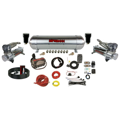 airmaxxx 3/8" Plug & Play Air Ride Kit w/Chrome 480 Compressors & Tank