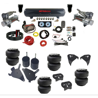 airmaxxx 480 chrome air compressors steel air tank Air Lift bags & brackets X4 manifold air suspension kit for 1982-2004 Chevy S10/S15/Sonoma KS10-480C2-57S-X4X7-WK-HFD25