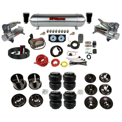 airmaxxx 480 chrome compressor aluminum tank Air Lift bags and brackets KCAD65-480C2-57ARW-X4X7-WK-HFD25