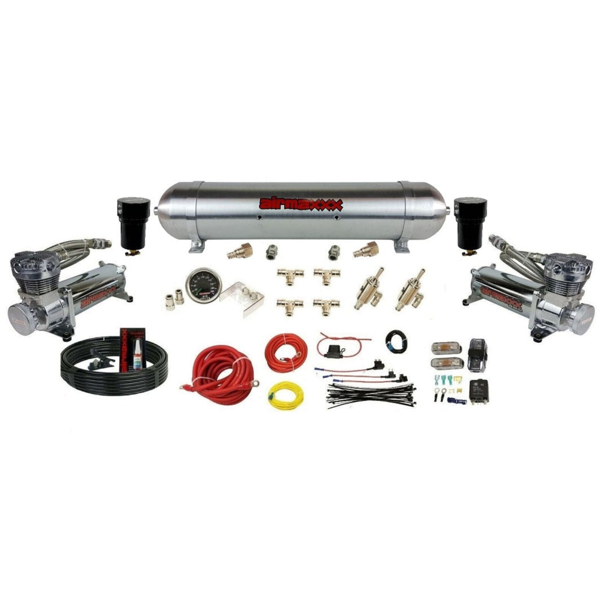 airmaxxx 480 chrome compressors aluminum tank with 1 switch and install kit