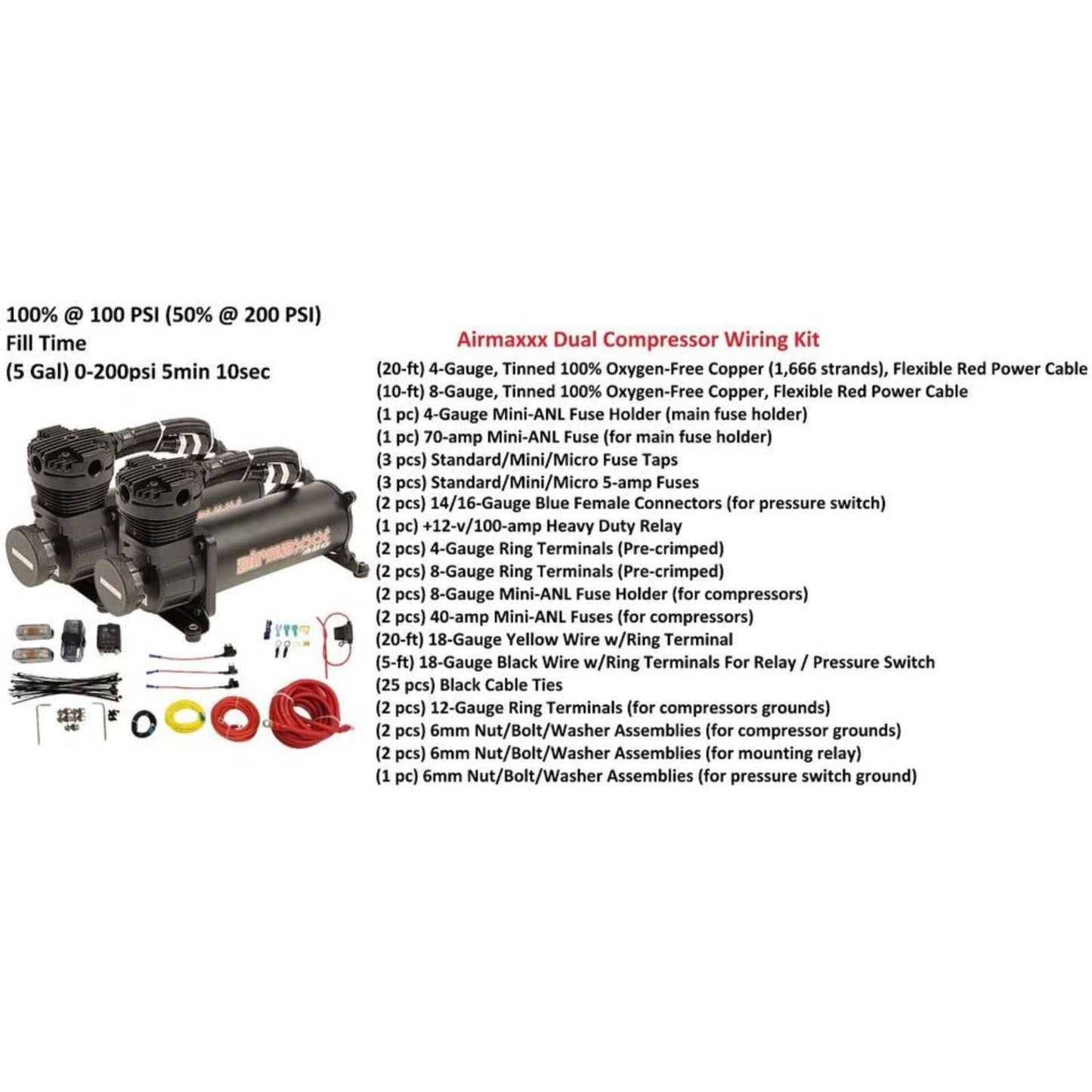 airmaxxx 580 black airmaxxx X-series compressors w/wiring install kit