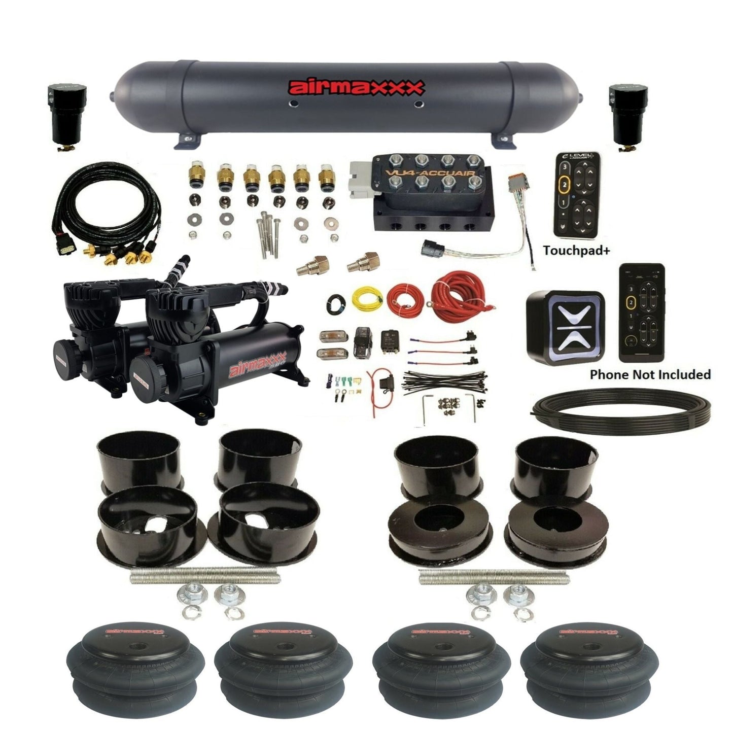 airmaxxx 580 compressors aluminum tank 2600 bags and mounts on GM B-Body KBBDY-580B2-57ABK-VU4EPT-WK-HF