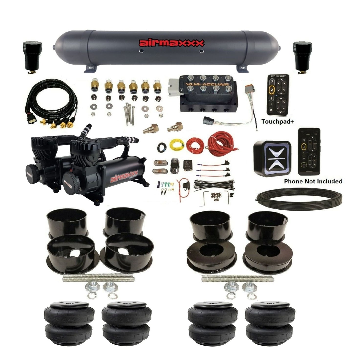 airmaxxx 580 compressors aluminum tank air lift bags and mounts on GM B-Body KBBDY-580B2-57ABK-VU4EPT-WK-HFD25