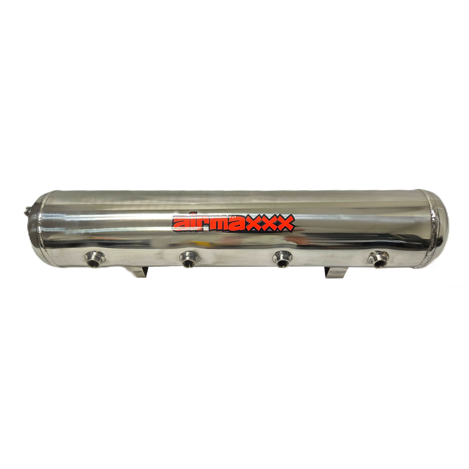 airmaxxx 5 gallon 9-port polished stainless steel air tank