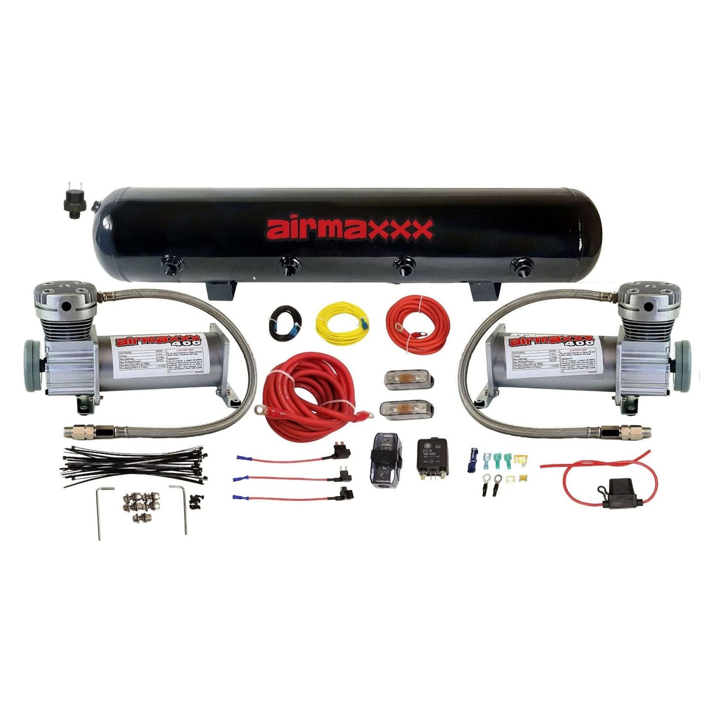 airmaxxx Air Compressors Pewter 400 & 5 Gallon 9 port Steel Air Tank with wiring kit
