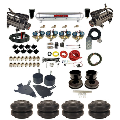 airmaxxx Complete 1/2 inch air ride suspension kit x-series compressors aluminum tank and slam bags for GM G-Body KGBDY-XB2-812-59ARW-7TBK-WK-HFSS6