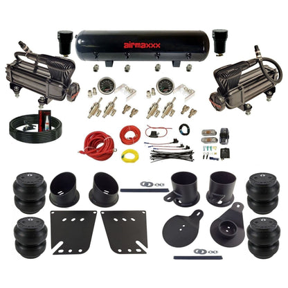 airmaxxx X-Series air compressors 3/8 manual air suspension steel air tank w/Slam bags kit fits 1958 64 chevy impala KIMP58-XB2-59S-4TOG2GA2B-WK-HFSS7