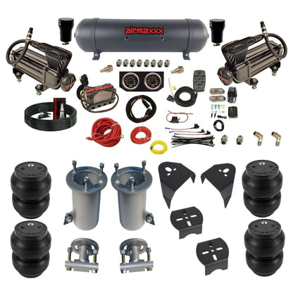 airmaxxx X-series air compressors aluminum air tank X4 air manifold Slam bags & brackets for 2007-13 Tahoe/Suburban KGM07-XB2-57ABK-X4X7-WK-HFSS7