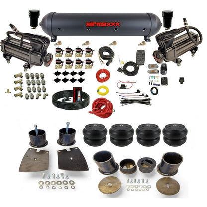 airmaxxx X-series air compressors black aluminum air tank Slam air bags & brackets fits 1961-64 Buick KBUI61-XB2-838-59ABK-7BK-WK-HFSS7