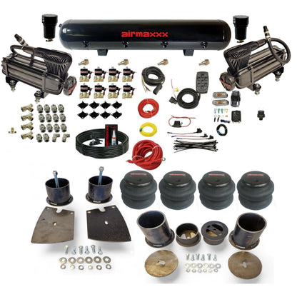 airmaxxx X-series air compressors steel air tank 2600 air bags & brackets fits 1961-64 Buick KBUI61-XB2-838-59S-7BK-WK-HF