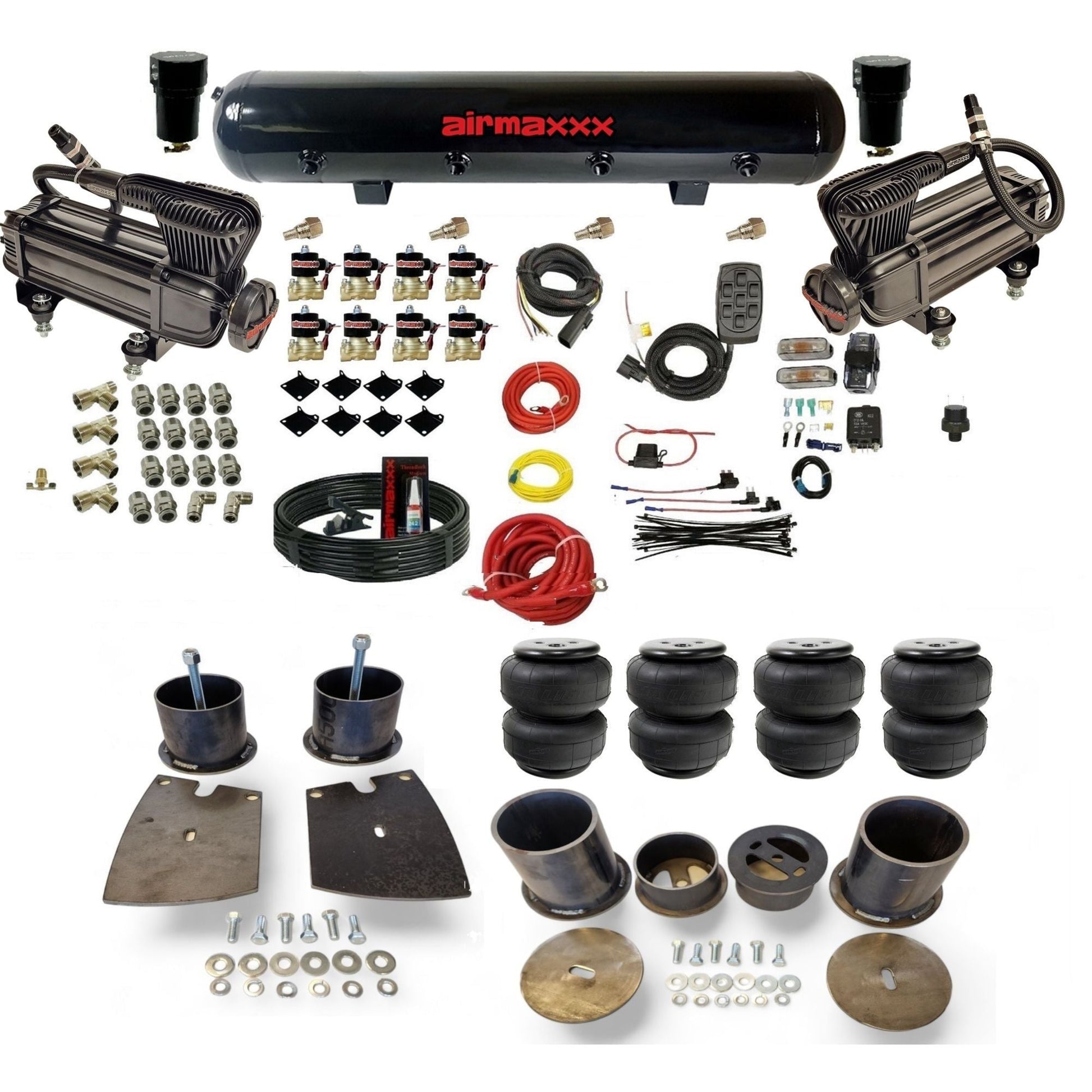 airmaxxx X-series air compressors steel air tank Air Lift air bags & brackets fits 1961-64 Buick KBUI61-XB2-838-59S-7BK-WK-HFD25