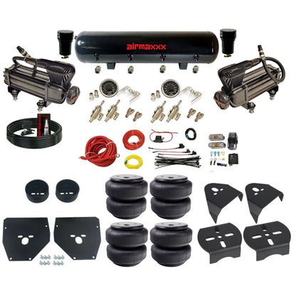 airmaxxx X-series air compressors steel air tank Air Lift bags & brackets manual 3/8 air ride kit for 1973-87 chevy c10 KC1073-XB2-59S-4TOG2GA2B-WK-HFD26