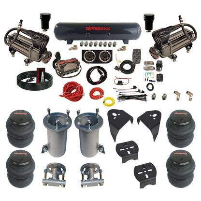 airmaxxx X-series air compressors steel air tank X4 air manifold 2600 bags & brackets for 2007-13 Tahoe/Suburban KGM07-XB2-57S-X4X7-WK-HF