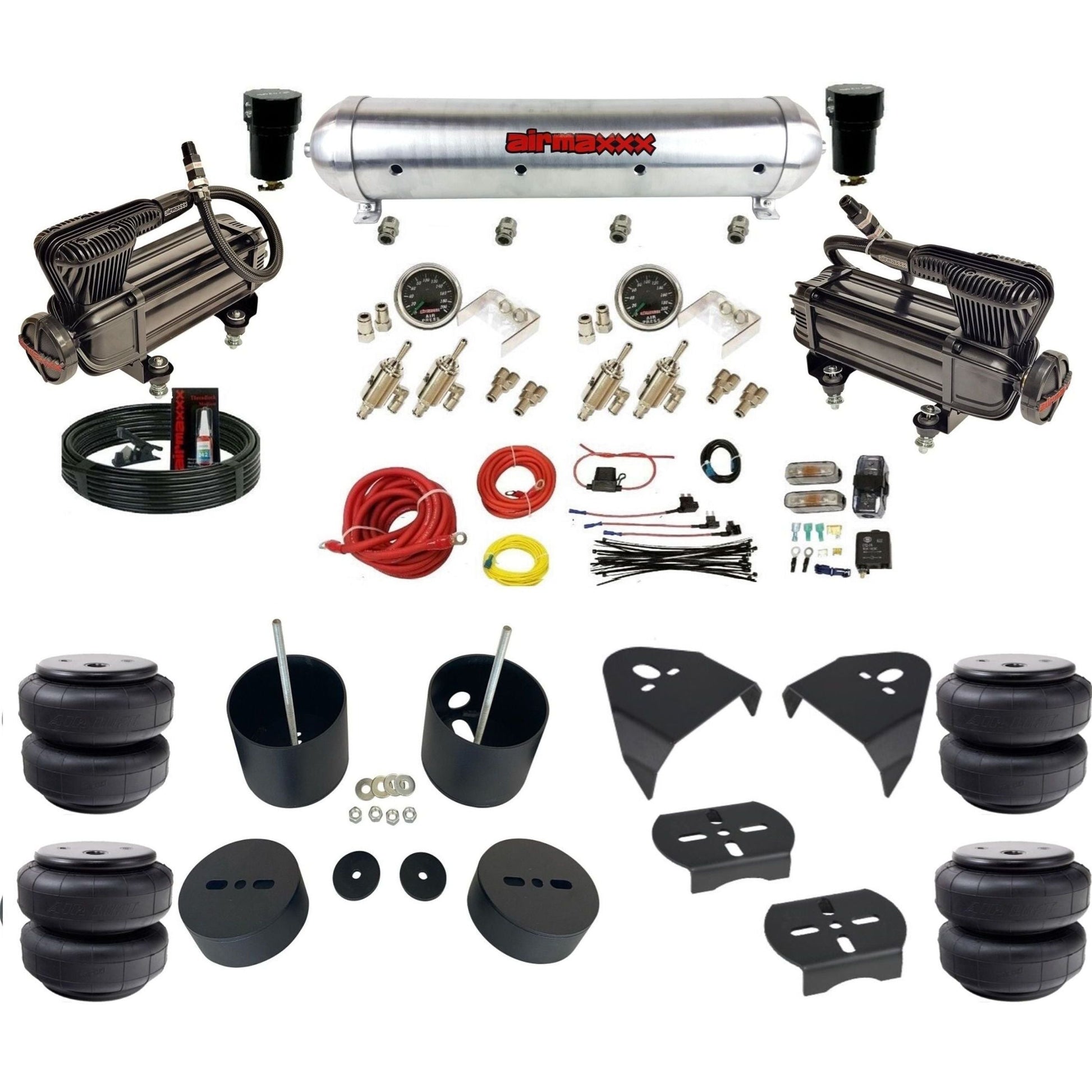 airmaxxx X-series compressor raw aluminum tank manual Air Lift air bags & brackets kit for 99-06 silverado sierra 1500 KGM99-XB2-59ARW-4TOG2GA2B-WK-HFD26