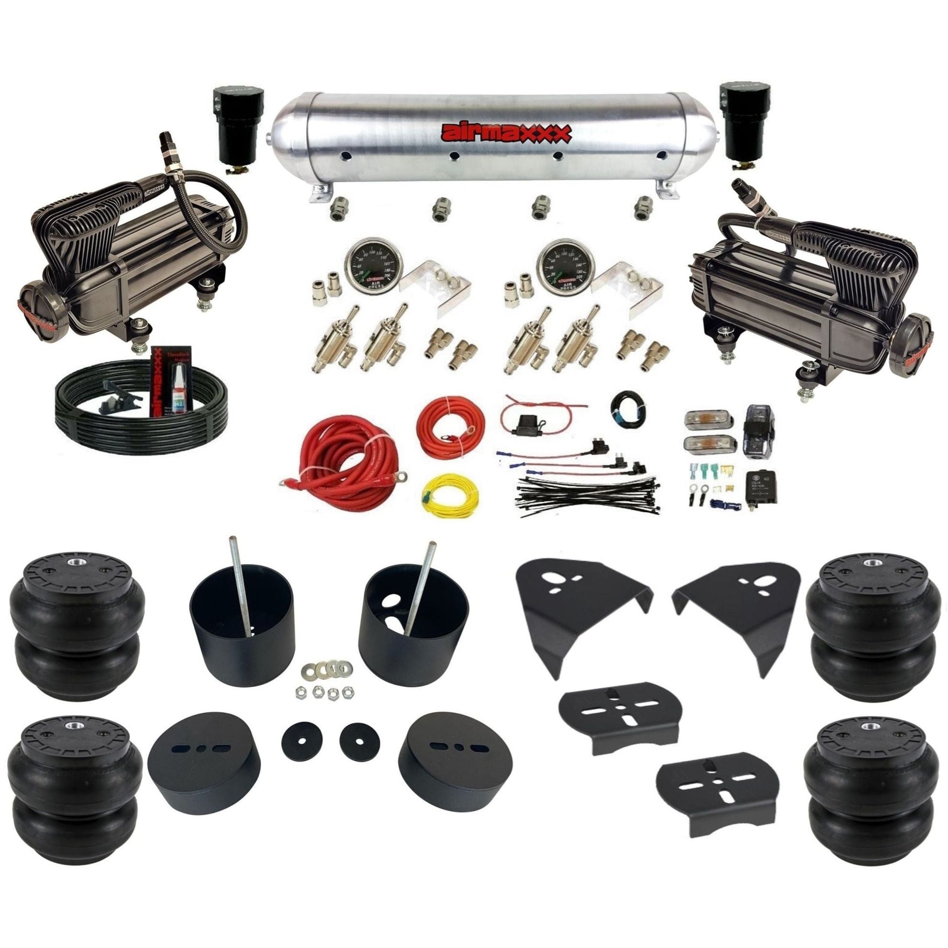 airmaxxx X-series compressor raw aluminum tank manual Slam air bags & brackets kit for 99-06 silverado sierra 1500 KGM99-XB2-59ARW-4TOG2GA2B-WK-HFSS7