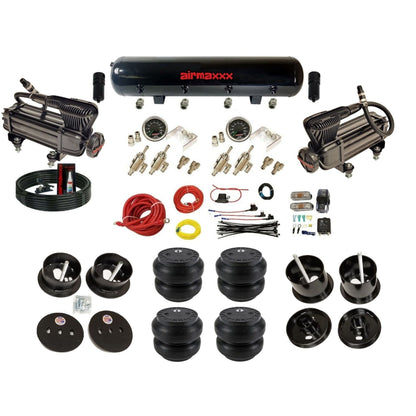 airmaxxx X-series compressors 3/8 manual air suspension kit w/steel tank & Slam bags & brackets fits 1961 62 cadillac deville K-CAD6162-XB2-59S-4TOG2GA2B-WK-HFSS7
