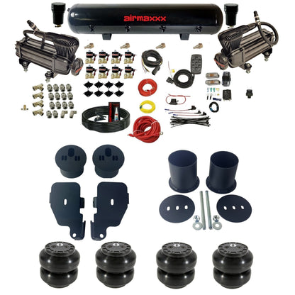 airmaxxx X-series compressors Slam Fast Bags & steel tank 3/8" air suspension kit Fits 1965-1970 Chevy Impala KIMP65-XB2-838-59-7BK-WK-HFSS6