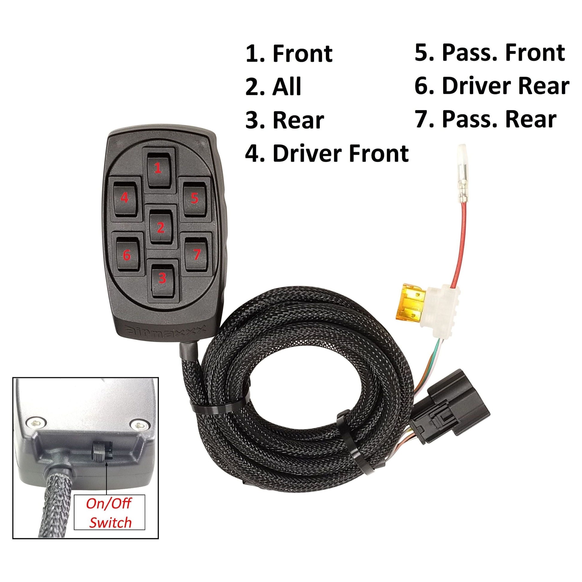 airmaxxx X7 switch box for 4-corner air suspension control