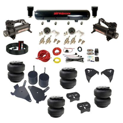 airmaxxx air ride suspension kits black 480 air compressors steel tank with Air Lift bags & brackets fits S10 2WD KS10-480B2-59S-4TOG2GA2B-WK-HFD25